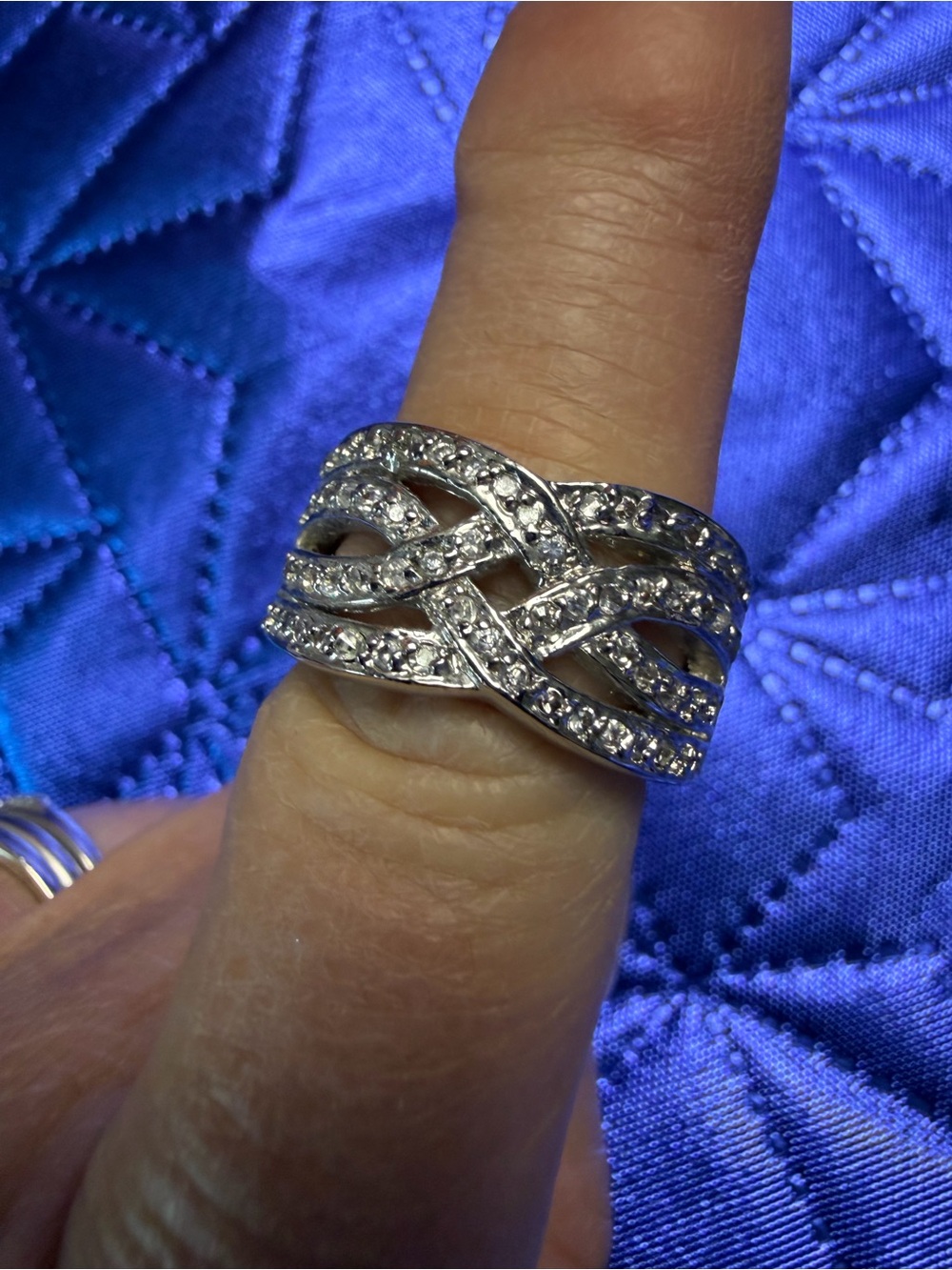 Park Lane Silver Crystal Interwoven Statement Ring Size 8 New
